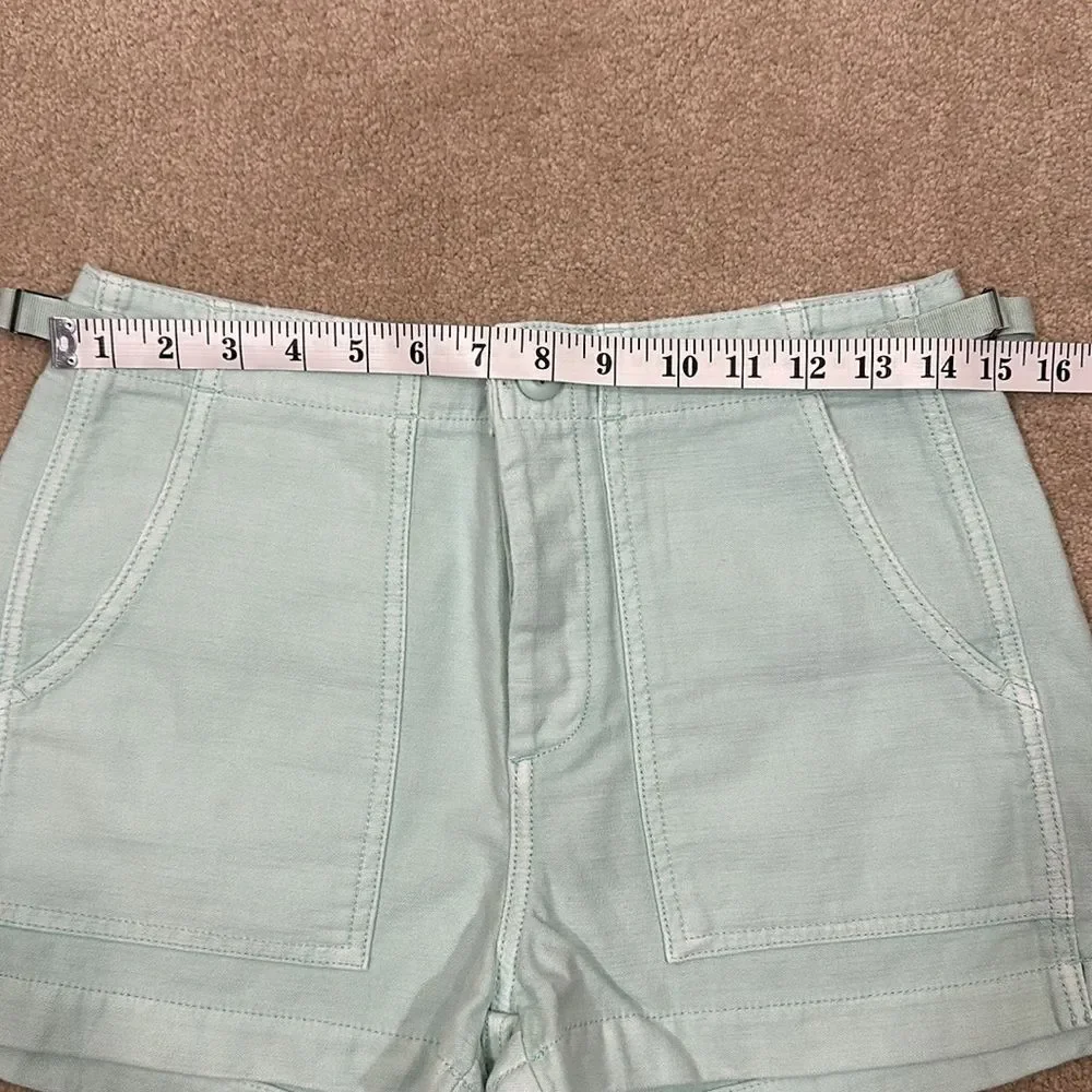 American Eagle High-Waisted Utility Khaki Short Aqua Blue Green Women Size 2